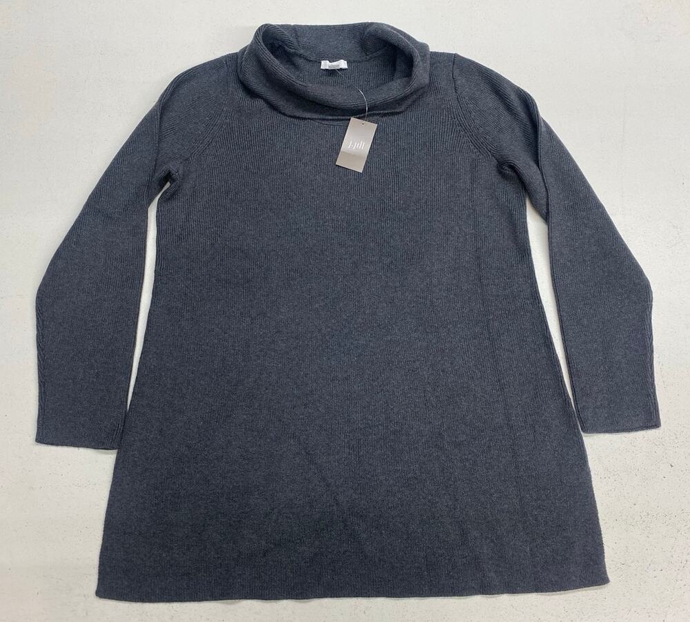 NEW Women J. Jill Pure Cowl Neck Tunic cotton knit pullover sweater, M